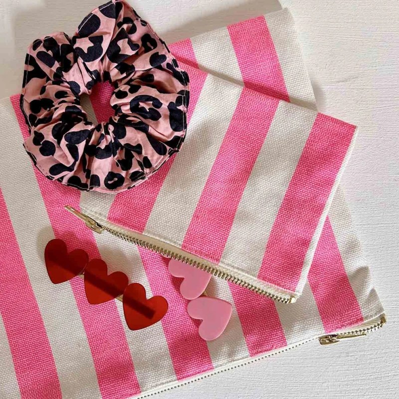 Pochette Marie Stripes Ecru NeonPink